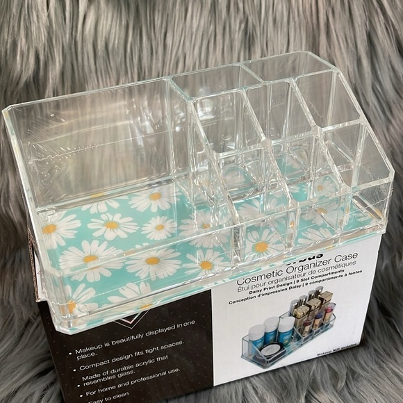 Sorbus 9 Slot Cosmetic Organizer Daisy Print - Picture 3 of 5